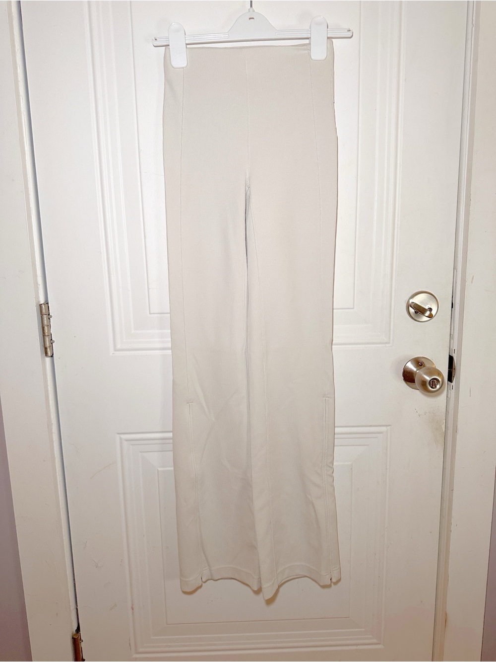 Lululemon Brushed Softstreme Ribbed Wide-Leg Knit Pants Bone Size 2 - Picture 2 of 12